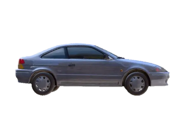 Silver Toyota Paseo (1996) - Sunroof 3D model, vytvořený pomocí AI
