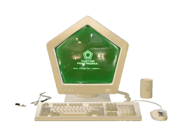 Pointless objects: pentagonal crt-monitor - It 3D model, vytvořený pomocí AI
