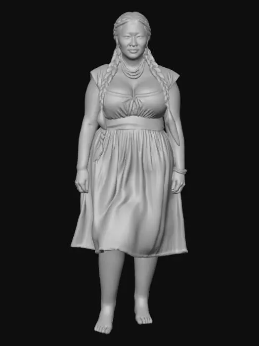 3D model for Tibetan woman 2 - Colors of Tradition