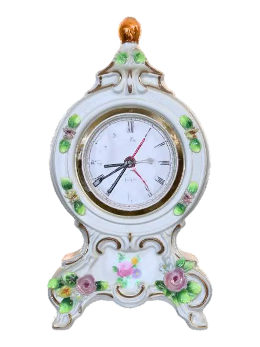 Porcelain floral mantel clock BV - Second 3D-model, gegenereerd door AI