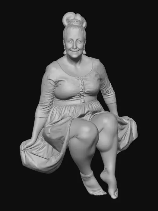3D model for Black haired woman 10 BV - Vintage Pinup Glamour