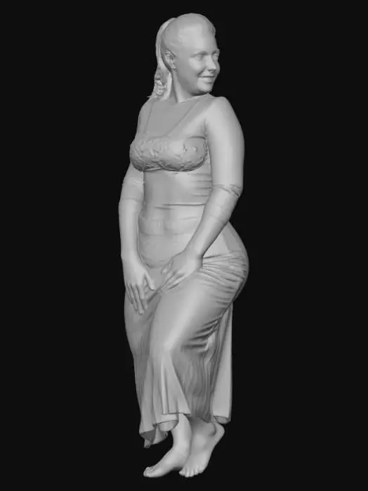 3D model for Black haired woman 11 BV - Vintage Glamour in Red and Black