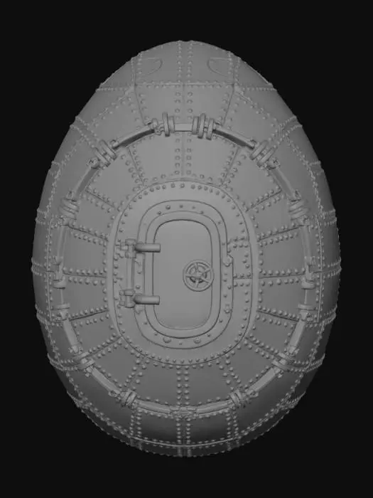 3D model for #EasterEgg2026#, riveted titanium plates easter egg