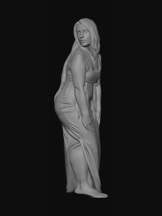 3D model for Silhouette in Brown Satin