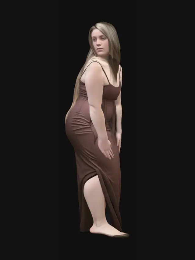 3D model for Silhouette in Brown Satin