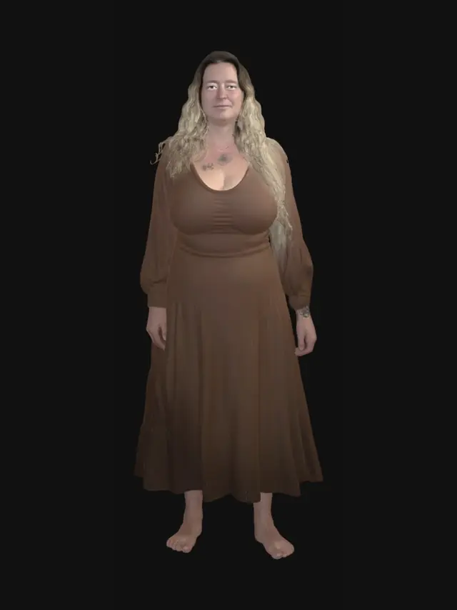 3D model for Rural woman 18 - Portrait in Brown