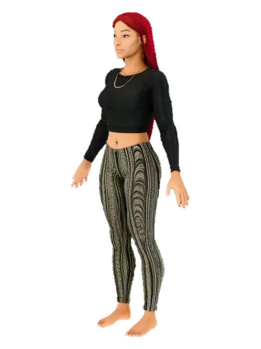 Posed Strength - Barefoot 3D model, vytvořený pomocí AI