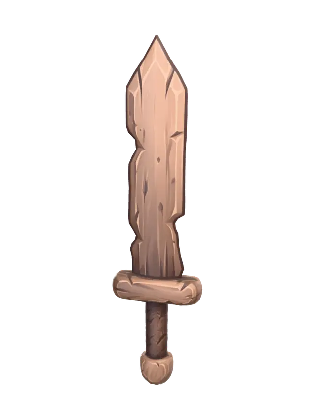 Wooden Sword - Blunt 3D model, vytvořený pomocí AI