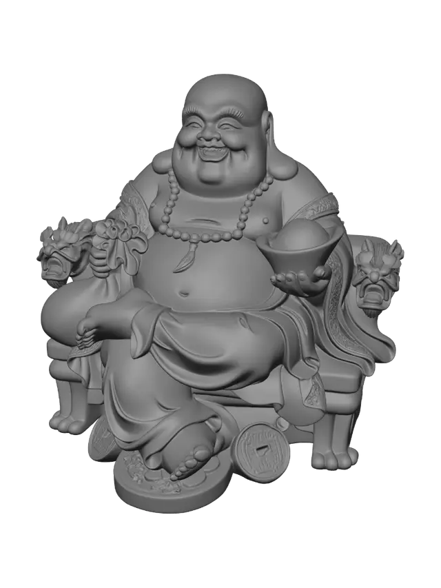 3D model for Golden Laughing Buddha