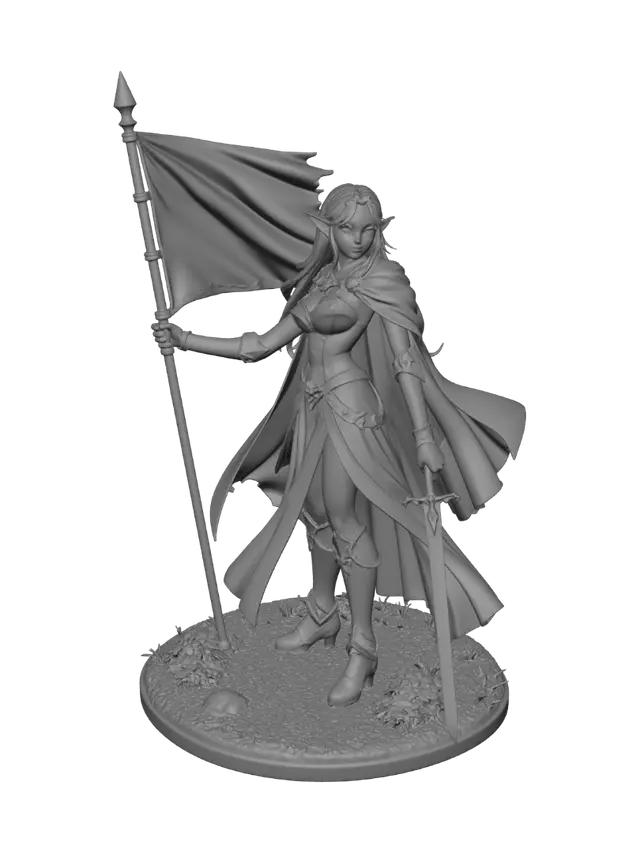 3D model for Elven Flagbearer of France