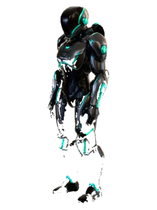 Modello 3D Roblox avatar body, futuristic cyber explorer design, smooth low-poly shapes, clean…, generato dall’IA