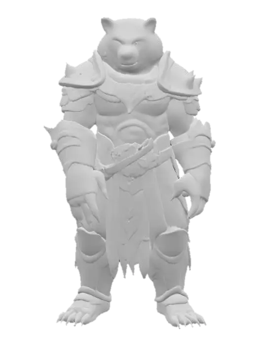 3D model for bear human hybrid in armor