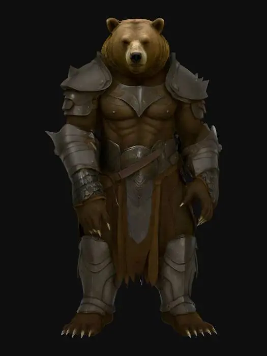 3D model for bear human hybrid in armor