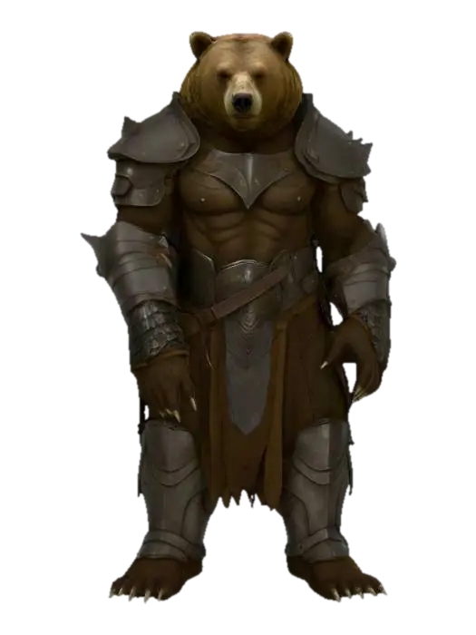 3D model for bear human hybrid in armor