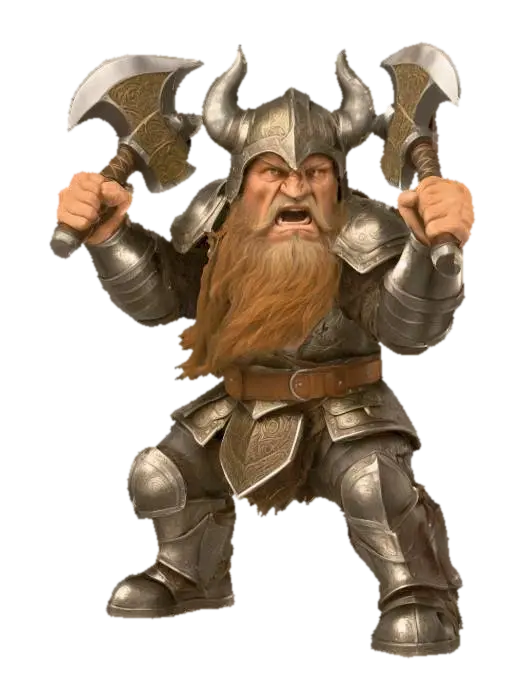 Dwarf_DualWield - Figurines 3D model, vytvořený pomocí AI