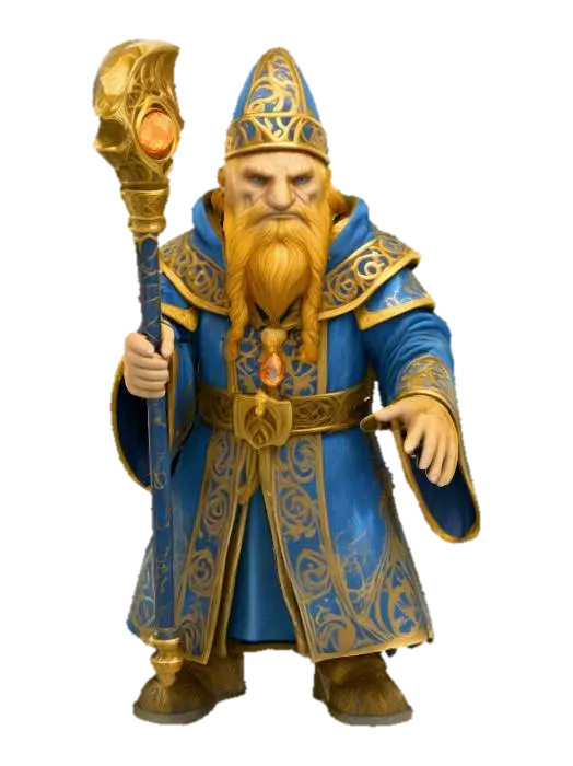 Dwarven Sage - Wise 3D model, vytvořený pomocí AI