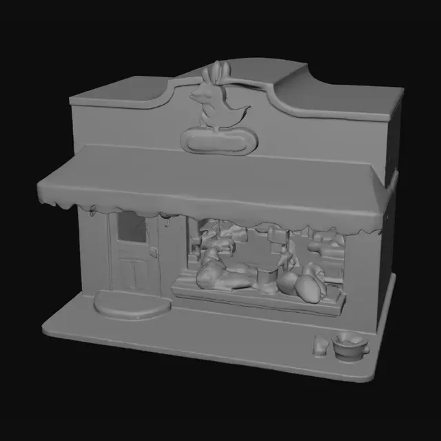 3D model for generate a yellow fried chicken store