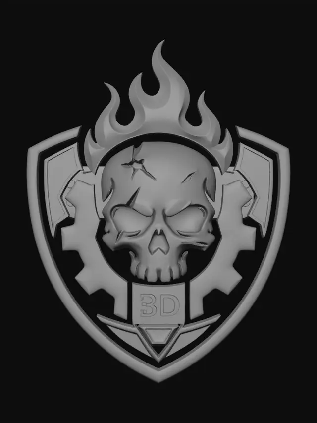 3D model for Flaming Skull Shield