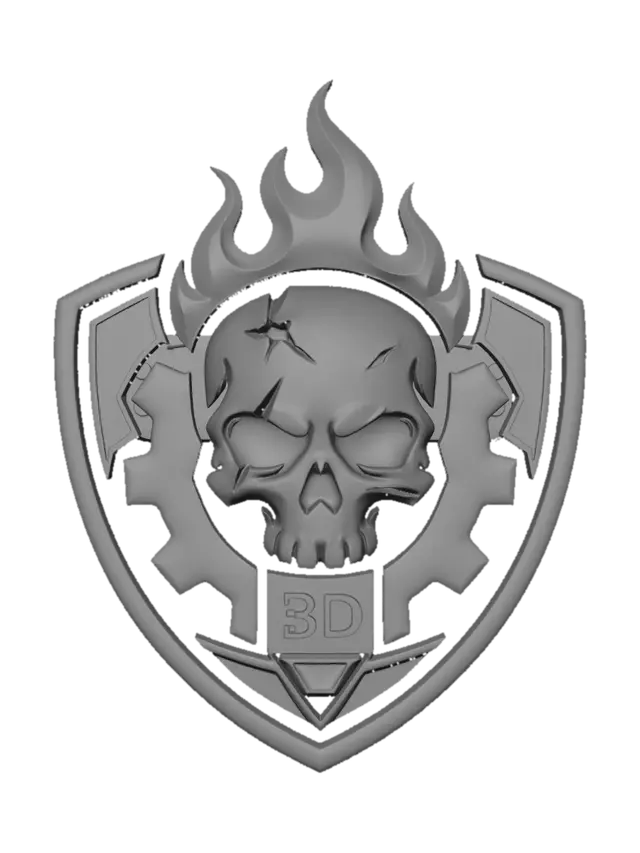 3D model for Flaming Skull Shield