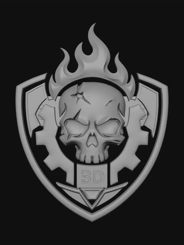 3D model for Flaming Skull Shield