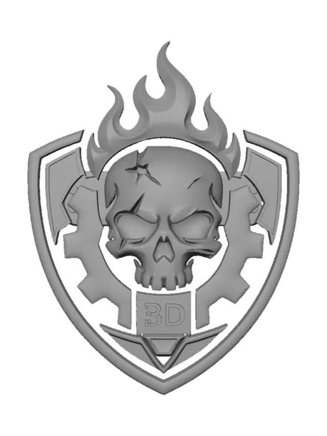 3D model for Flaming Skull Shield