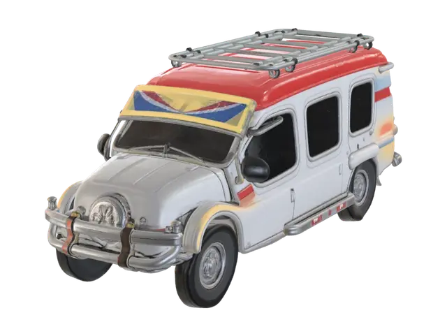 PUV Jeep - Roofrack 3D model, vytvořený pomocí AI