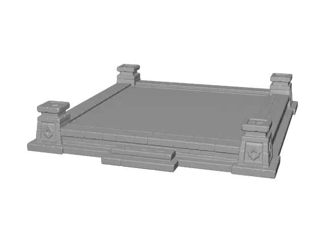 3D model for Stone Chessboard Platform