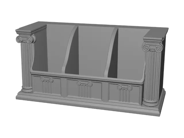 3D model for Triple-Partition Classical Stone Console