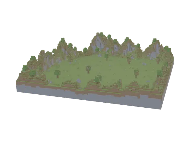 map mincraft - Cubic 3D model, vytvořený pomocí AI