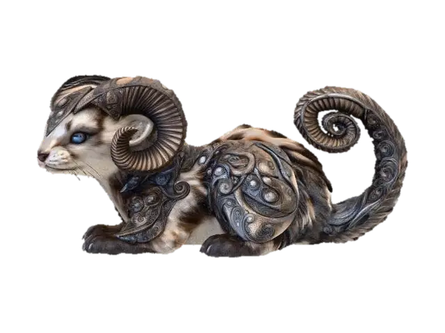 Mystic Feline Ram - Ferret 3D model, vytvořený pomocí AI