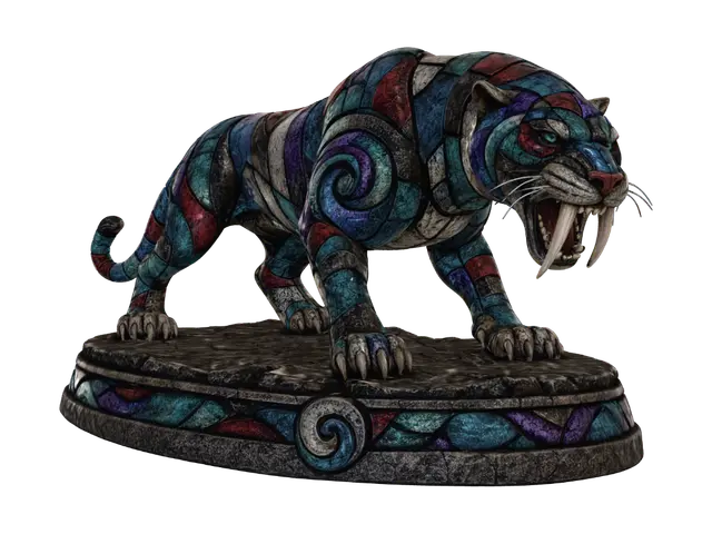 3D-модель Prismatic Mosaic Tiger - 3dart, сгенерированная ИИ