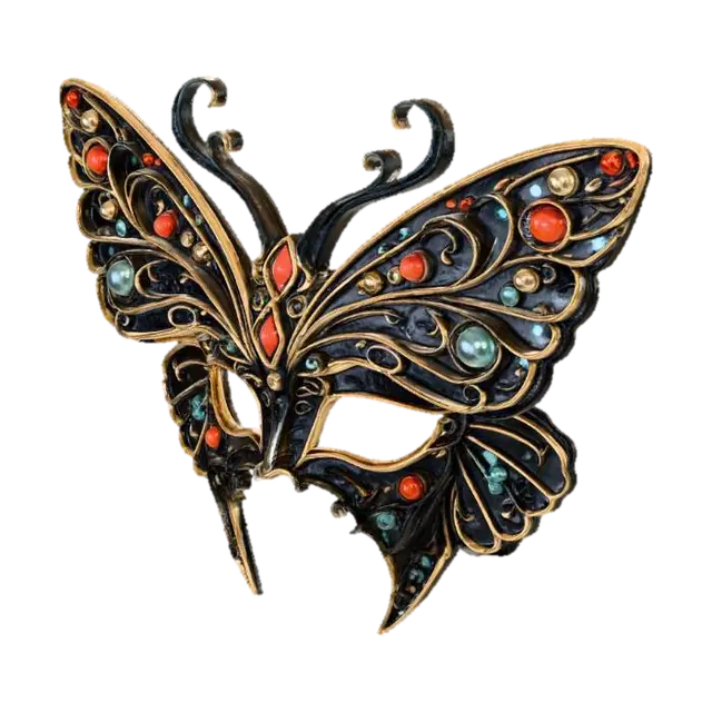 Gilded Butterfly Masquerade 3D model, vytvořený pomocí AI