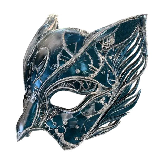 Iridescent Neon Mask - Aura 3D model, vytvořený pomocí AI