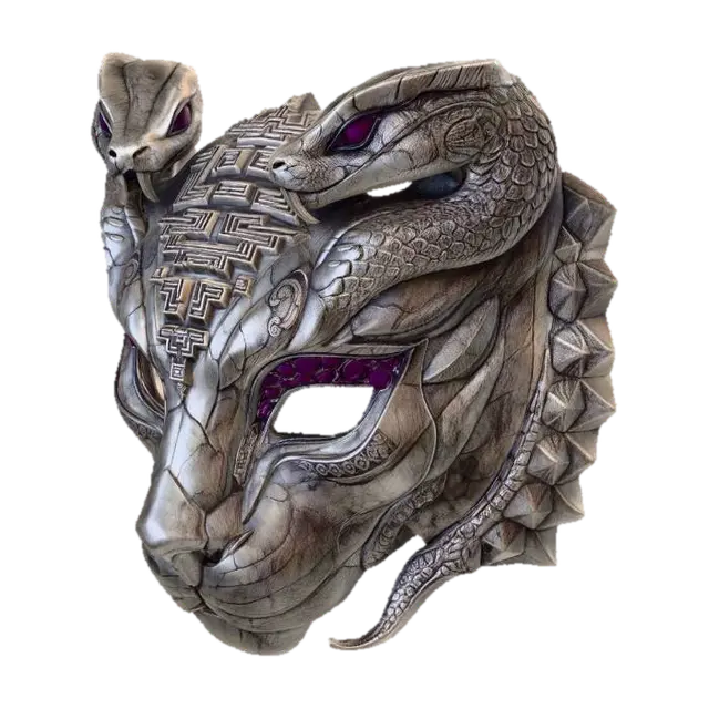 Twin-Headed Dragon Mask - Cosplay 3D model, AI generated
