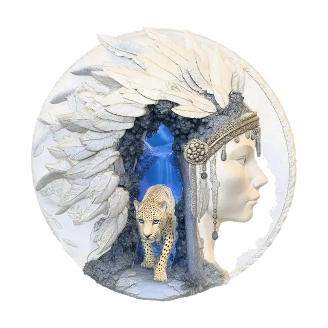 Moonlit coin of the Leopard - Shift-3D-modell, genererad av AI