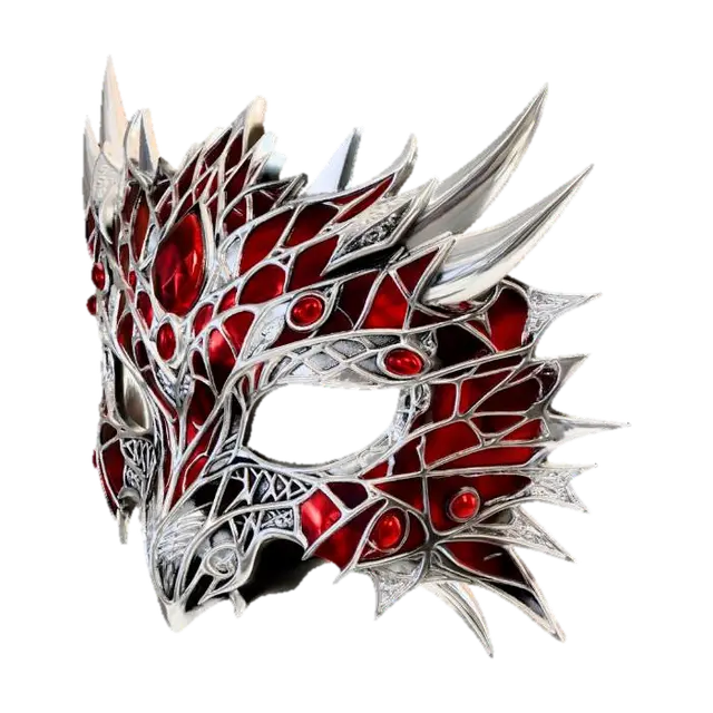 Crimson Crown Masquerade - Themed 3D model, vytvořený pomocí AI