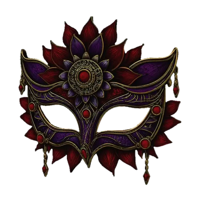 Crimson Lotus Masquerade 3D model, vytvořený pomocí AI