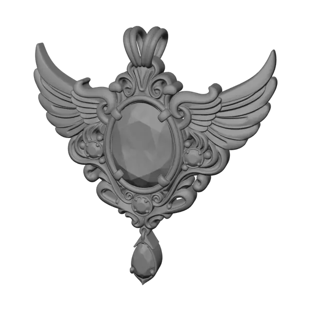 3D model for Phoenix Wing Pendant