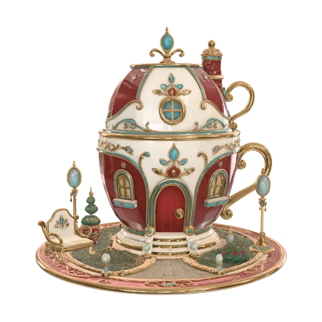 Teapot Castle 3D model, vytvořený pomocí AI