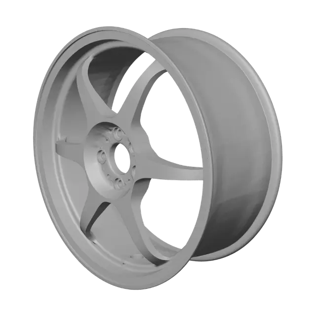 3D model for White Five-Spoke Alloy Wheel