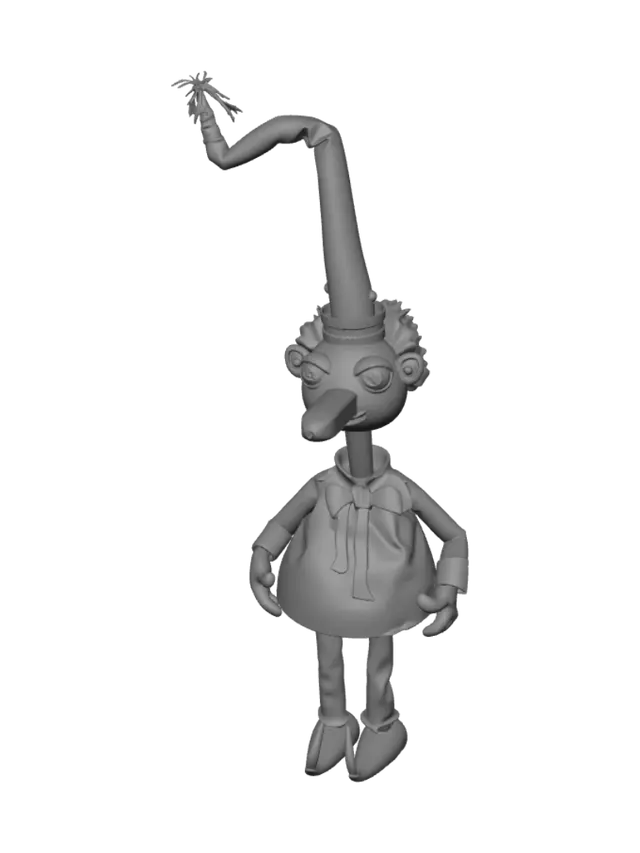 3D model for Whimsical Green-Striped Clown