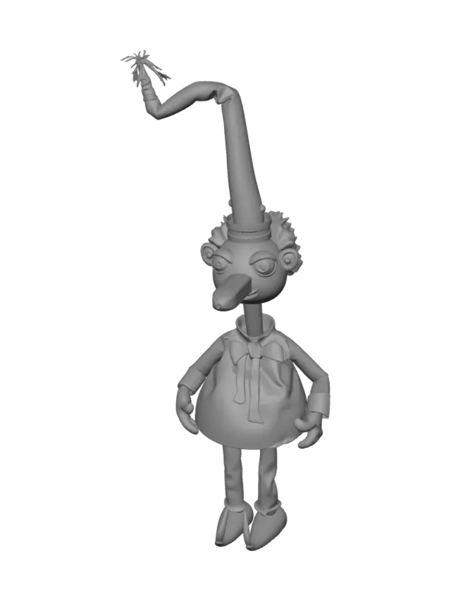 3D model for Whimsical Green-Striped Clown