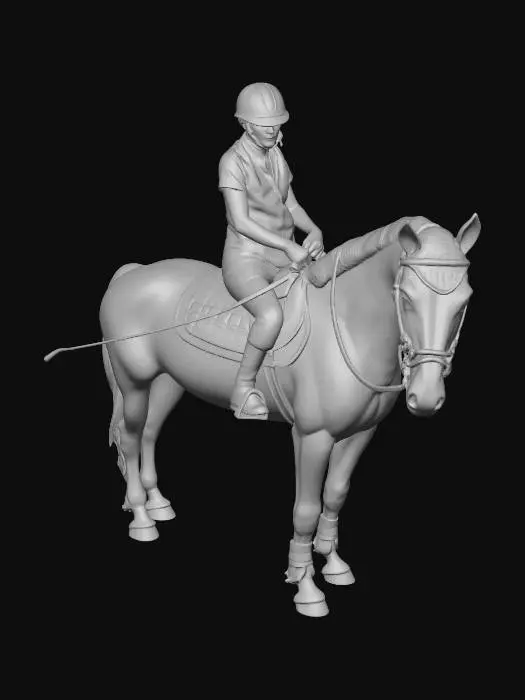 3D model for Equestrian on a Sunny Day