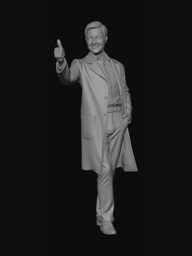 3D model for Style cartoon, Un Chercheur en psychologie, américain des années 1950s, avec blouse blanche, style vestimentaire et coiffure 1950s.  l'homme est mince et grand Pause , déterminée. Corps entier, Conçu pour les jeux vidéo, Texture réaliste et très détaillée, Art numérique, 4k, Détails fins, Lignes épurées, Couleurs vives, Corps entier.