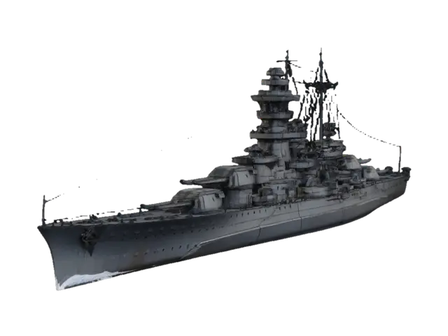 Grey Dreadnought at Sea - Naval 3D model, vytvořený pomocí AI