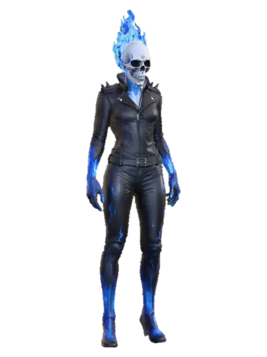Spectral Flame Rider - Ghostrider 3D model, vytvořený pomocí AI