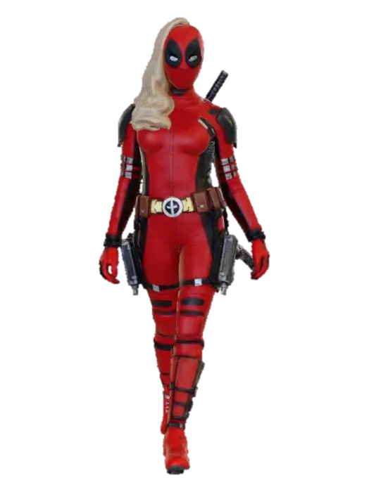 Lady Mercenary - Ladydeadpool 3D model, vytvořený pomocí AI