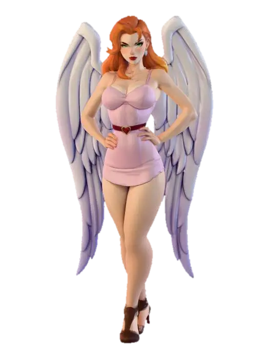 Angel in Pink - Retextured 3D model, vytvořený pomocí AI