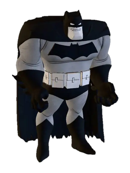 Batman DK Animated Style - Retextured 3D model, vytvořený pomocí AI