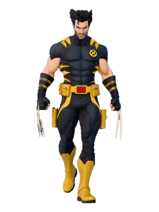 Heroic Stance - Wolverine 3D model, vytvořený pomocí AI